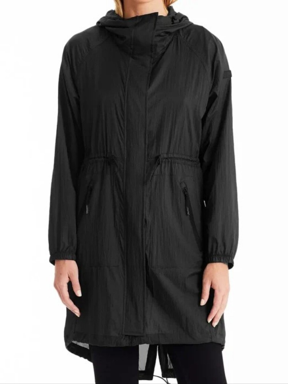 TUMI Ultralight Rain Jacket Olive Packable Hooded Waterproof Coat Medium